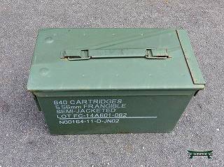 米軍 5.56mm M-16 M-4用 弾薬箱 記載文字白色 米軍放出品 アメリカ軍 弾薬ケース アーモ缶 アーモカン 04